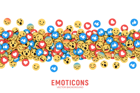 Vector Flat Modern Emoji Conceptual Backgroundのイラスト素材
