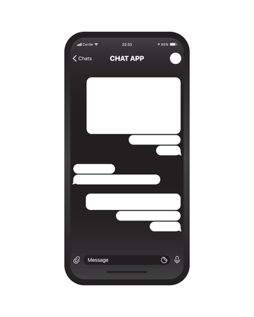Mobile Chat App Vector Mockupのイラスト素材