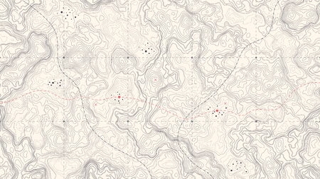 Vintage Detailed Contour Topographic Map Of Wild West Abstract Vector Backgroundのイラスト素材