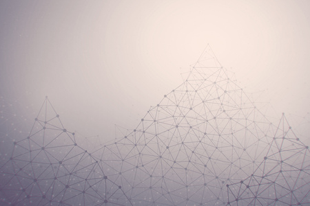 3D Abstract Technology Connection Structure Background In Ultra High Definition Quality. Technological Polygonal Wallpaper. Futuristic Neural Network Big Dataの写真素材