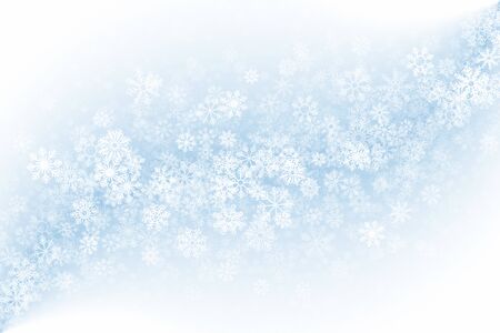 Merry Christmas Clear Empty Light Abstract Background. 3D Frost Effect On Glass With Realistic Snowflakes Overlay On Blue Backdrop. Xmas Holidays Illustration In Ultra High Definition Qualityの写真素材