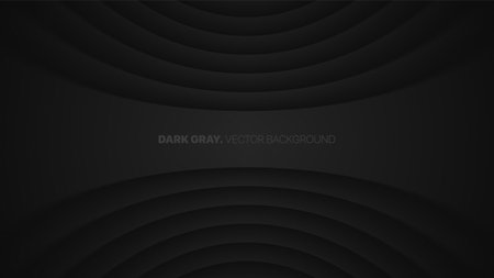 Vector 3D Warped Lines Blurred Effect Dark Gray Futuristic Technology Abstract Background. Rendered Wall. Minimalistic Black Empty Space Abstract Wallpaperのイラスト素材