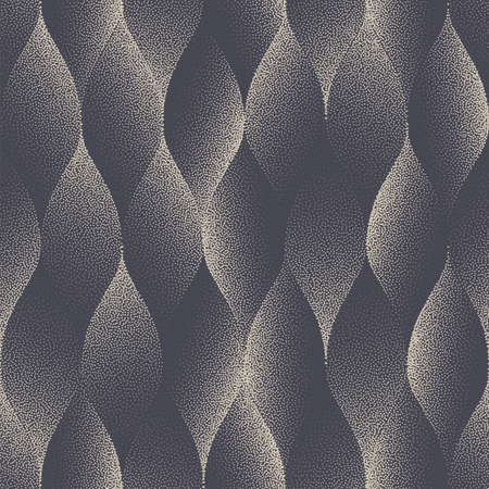 Modern Fashionable Elegant Stippled Trendy Seamless Pattern Vector Abstract Background. Hand Drawn Tileable Aesthetic Geometrical Texture Dotted Repetitive Wallpaper. Halftone Vintage Art Illustrationのイラスト素材