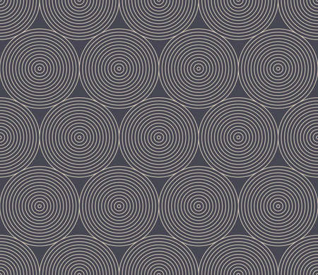 Ethnic Linear Circles Seamless Pattern Vector Vintage Abstract Background. Circular Thin Lines...