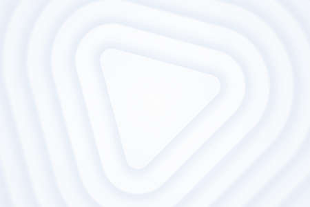 3D Render Light Monochrome Layered Rounded Triangle Shape Abstract Technology Background. Three...