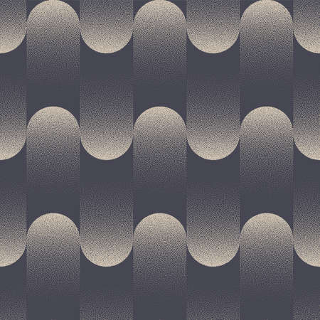 Retro Psychedelic Style Seamless Pattern Vector Stippled Abstract Background. Old Fashioned 50s 60s...