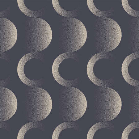 Various Circles Psychedelic 60s Style Seamless Pattern Vector Abstract Background. Retro Fashion...