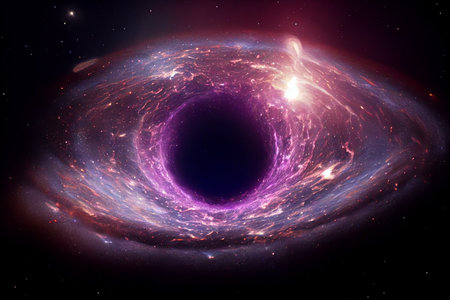 Supermassive Black Hole in The Center of Eye Galaxy 3D Art Work Awesome Abstract Background....