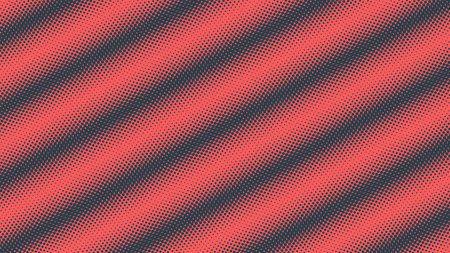 Pop Art Dots Wavy Halftone Pattern Tilted Lines Vector Textured Red Dark Blue Abstract Background. Dot Work Design Contrast Graphic Subtle Striped Texture. Half Tone Minimalist Art Wallpaperのイラスト素材