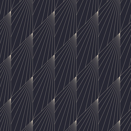 Art Deco Fancy Vintage Style Outline Seamless Pattern Vector Abstract Background. 20s 30s Artdeco...