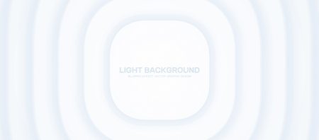 Minimalistic White Pulsing Smooth Lines Vector Graphic Technology Abstract Background. 3D Blurred Smooth Layered Concentric Dynamic Structure Hi-Tech Science Conceptual Wide Minimal Art Wallpaperのイラスト素材