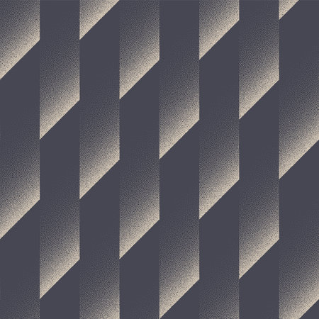 Falling Slanted Stripes Seamless Pattern Vector Dotwork Abstract Background. Parallelogram Grid Faded Structure Textile Print For Clothes Or Sportswear. Repetitive Wallpaper Half Tone Art Illustrationのイラスト素材