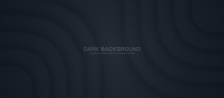 Blurred Lines Wide Dark 3D Abstract Background. Geometric Vector Design with Dynamic Neumorphic Elements. Futuristic Art for Tech Innovation Concepts. High-tech Stylish Minimalistic Mod Wallpaperのイラスト素材
