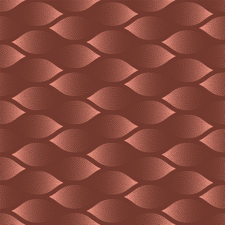 1950s 1960s 1970s Retro Styled Vector Seamless Pattern Trend Brown Abstract Background. Half Tone Art Illustration for Fashionable Textile Print. Endless Graphic Abstraction Wallpaper Dot Work Textureのイラスト素材