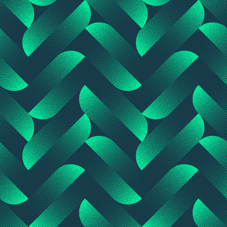 Vector Eye-Catching Chic Seamless Pattern Trend Turquoise Abstract Background. Half Tone Striking Art Illustration for Textile Print. Endless Stunning Graphical Abstraction Wallpaper Dot Work Textureのイラスト素材
