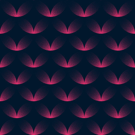 Wrapping Paper Seamless Pattern Trend Vector Purple Noir Abstract Background. Elegant Motif Half Tone Art Illustration for Textile Print. Repetitive Graphic Abstraction Wallpaper Dot Work Textureのイラスト素材