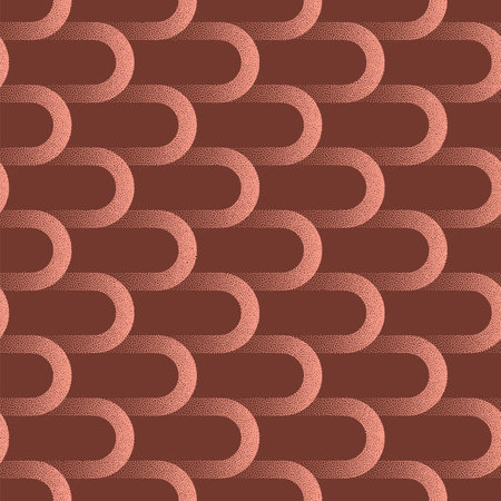 50s 60s 70s Retro Fashionable Seamless Pattern Trend Vector Brown Abstract Background. Stylish Half Tone Art Illustration for Textile Print. Repetitive Dot Work Graphic Abstraction. Dynamic Wallpaperのイラスト素材
