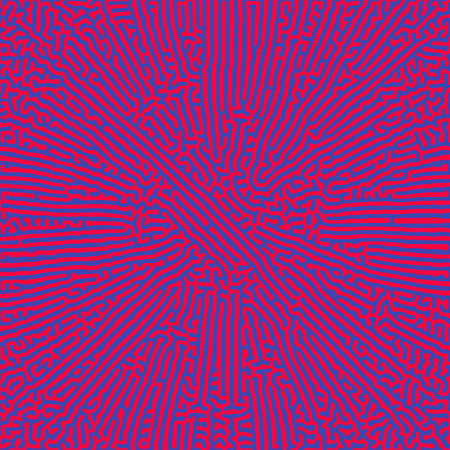 Radial Turing Pattern Reaction Diffusion Texture Vector Red Blue Abstract Background. Mental Disorder Hallucinations. Intricate Lines Complex Structure Crazy Psychedelic Acid Trip Hypnotic Abstractionのイラスト素材