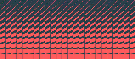 Ultra Modern Geometric Graphic Transition Effect Vector Red Black Abstract Background. Dynamic Transformation of Particles Pattern Digital Art Conceptual Illustration. Visually Striking Wallpaperのイラスト素材