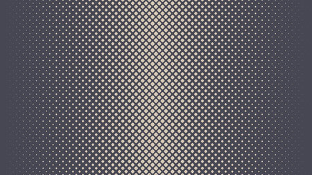 Square Rounded Dots Halftone Pattern Vertical Border Vector Abstract Background. Retro Futuristic Sci-Fi Technology Art Illustration. Geometry Rhombus Grid Graphic Abstraction Half Tone Subtle Textureのイラスト素材