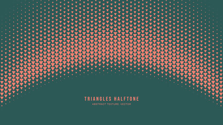 Triangles Halftone Pattern Arc Shape Border Vector Graphic Orange Green Abstract Backgrounds. Network Defense Conception Half Tone Graphics Eye Catching Abstraction. Retro Futuristic Art Illustrationのイラスト素材