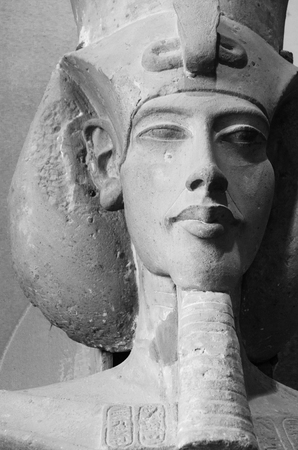 Head of a Statue of Pharaoh Akhenaten (Amenhotep IV) - ancient Egyptian in 12 Apr 2015, Egyptian Museum Cairoのeditorial素材