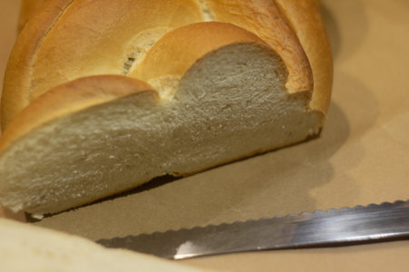 light wheat bread sliced close-up
