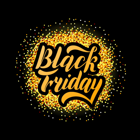 black friday vector illustration on textured background. Handdrawn "black friday" lettering typography. Drawn art sign. For logotype, badge, icon, card, postcard, banner, tag.のイラスト素材