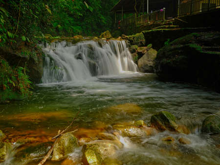 Luofu Mountain Scenic Area's gullies and creeks, slow shots of drawing waterfalls.の写真素材