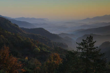 Snow Dou Mountain in the morningの写真素材