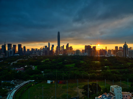 Futian CBD sunrise sceneryのeditorial素材
