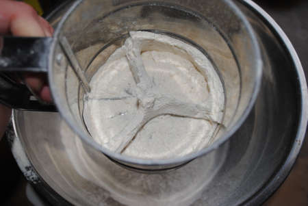 The process of making a cake. Preparation of dough for baking cakes.の写真素材