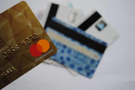 bank cards filled our worldの写真素材