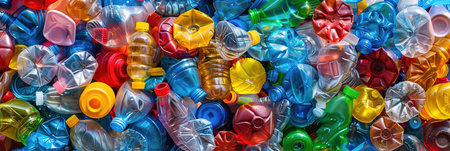 plastic recycling. environmental pollution. earth under threat. banner with copy spaceの素材