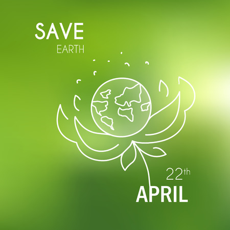 Background with Earth. Vector illustration. Earth Dayのイラスト素材