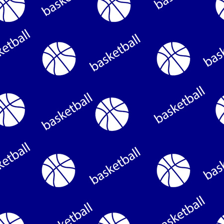 Vector seamless pattern with basketball and wordsのイラスト素材