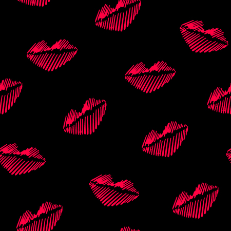Vector seamless background with lips. Ornament for textile and wrapping.のイラスト素材
