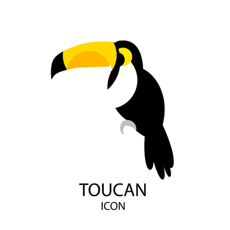 Toucan vector icon on white background. Flat design.のイラスト素材
