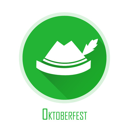 Hat icon for Oktoberfest festival. Flat design vector illustrationのイラスト素材