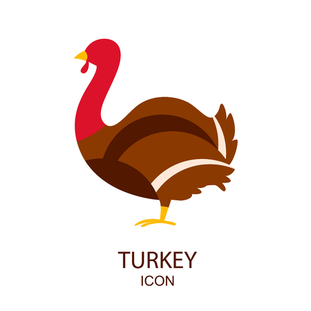 Color turkey icon in flat design. Vector.のイラスト素材