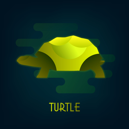 Turtle vector icon with the neon glow. Flat design.のイラスト素材
