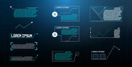 HUD style in network security vector illustration. infographic elements.のイラスト素材