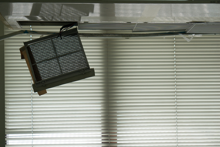 Air filter sheets are broken and hanging downの写真素材