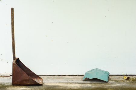 dustpan with spinachの写真素材