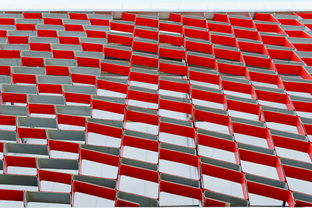 red metal wall shape and patternの写真素材