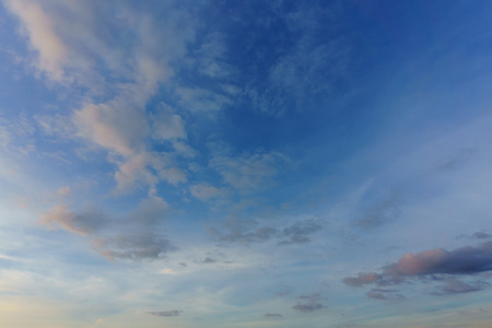 blue sky with clouds in evening or dusk for abstract background. Beautiful and Amazing azure sky...
