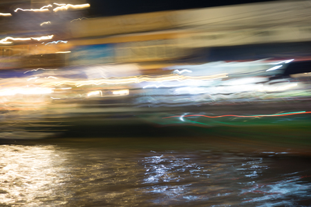 blurred and light moving for abstract background.の写真素材