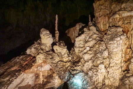 surface or textured inside of rock cave or large limestone cave at mae hong sorn province or we can...