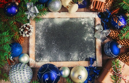 Christmas background. happy New Year. Selective focus Holidayの写真素材