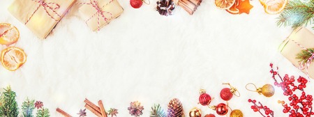 Christmas background. happy New Year. Selective focus Holidayの写真素材